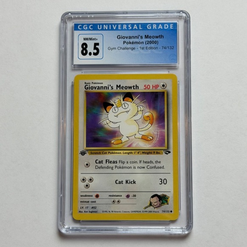 Giovanni's Meowth 1st Edition Gym Challenge 74/132 CGC 8.5 NM/Mint+ 2000 Pokemon